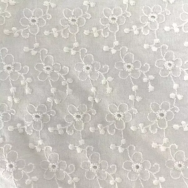 New Arrival 3d Flower Decorated 100 Cotton Embroidery Lace Fabric With Eyelet Holes For Women Shirt Clothing New Arrival 3d Flower Decorated 100 Cotton Embroidery Lace Fabric With Eyelet Holes For Women Shirt Clothing