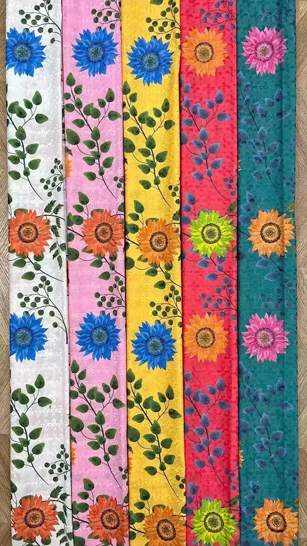 New Arrival 3d Flower Decorated 100 Cotton Embroidery Lace Fabric With Eyelet Holes For Women Shirt Clothing New Arrival 3d Flower Decorated 100 Cotton Embroidery Lace Fabric With Eyelet Holes For Women Shirt Clothing