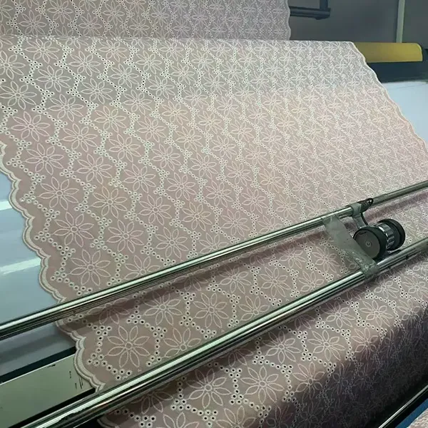 New Arrival 3d Flower Decorated 100 Cotton Embroidery Lace Fabric With Eyelet Holes For Women Shirt Clothing New Arrival 3d Flower Decorated 100 Cotton Embroidery Lace Fabric With Eyelet Holes For Women Shirt Clothing