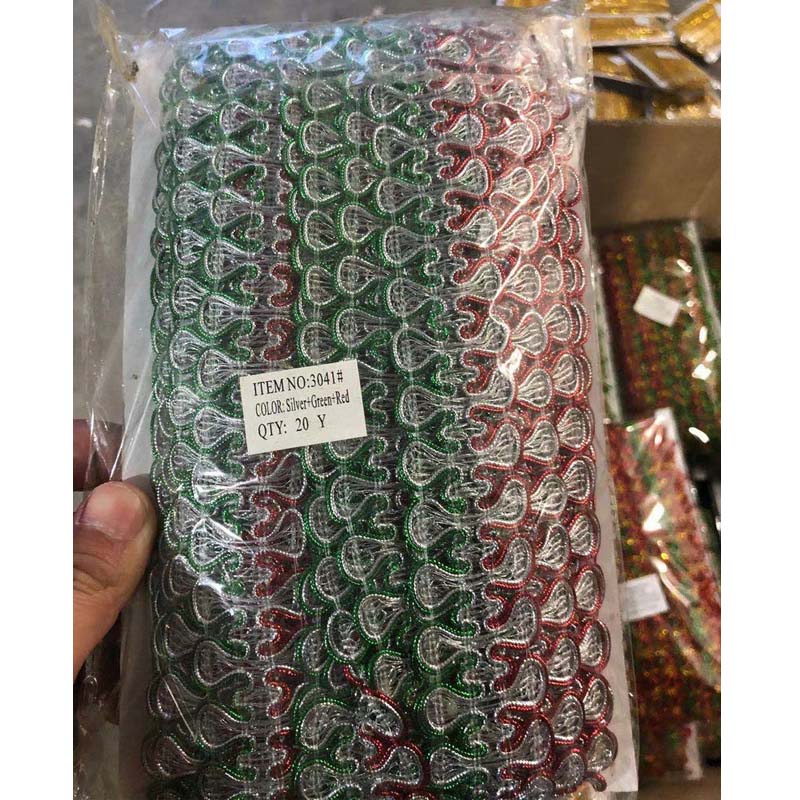 Clothing Accessories Gold and Silver Metallic Border Lace Trim Multicolor Sequin Gold Thread Metallic Lace Trim