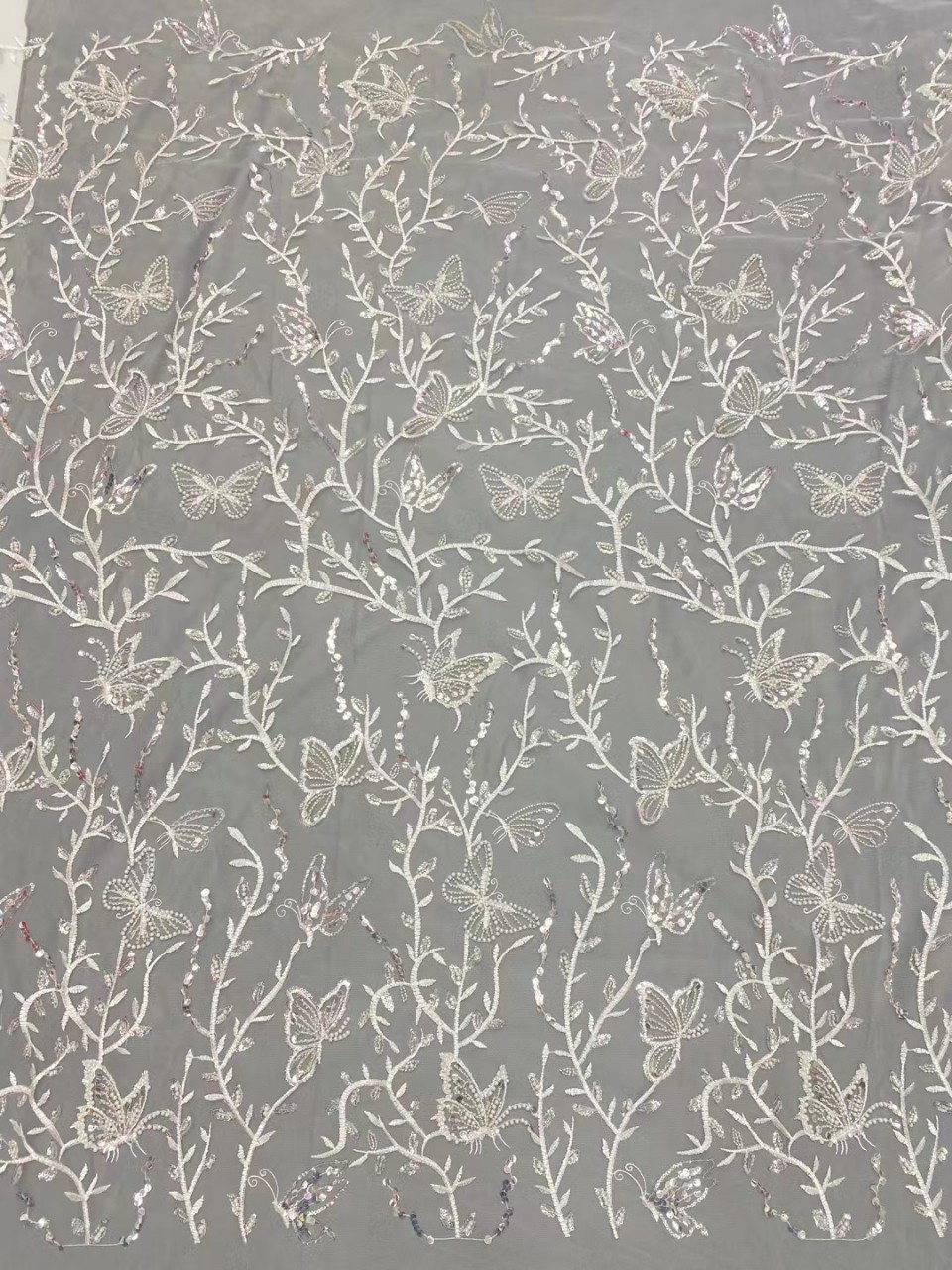 Handmade 2022 Colorful Wedding Lace Fabric 3d butterfly Beaded Embroidered by Yards