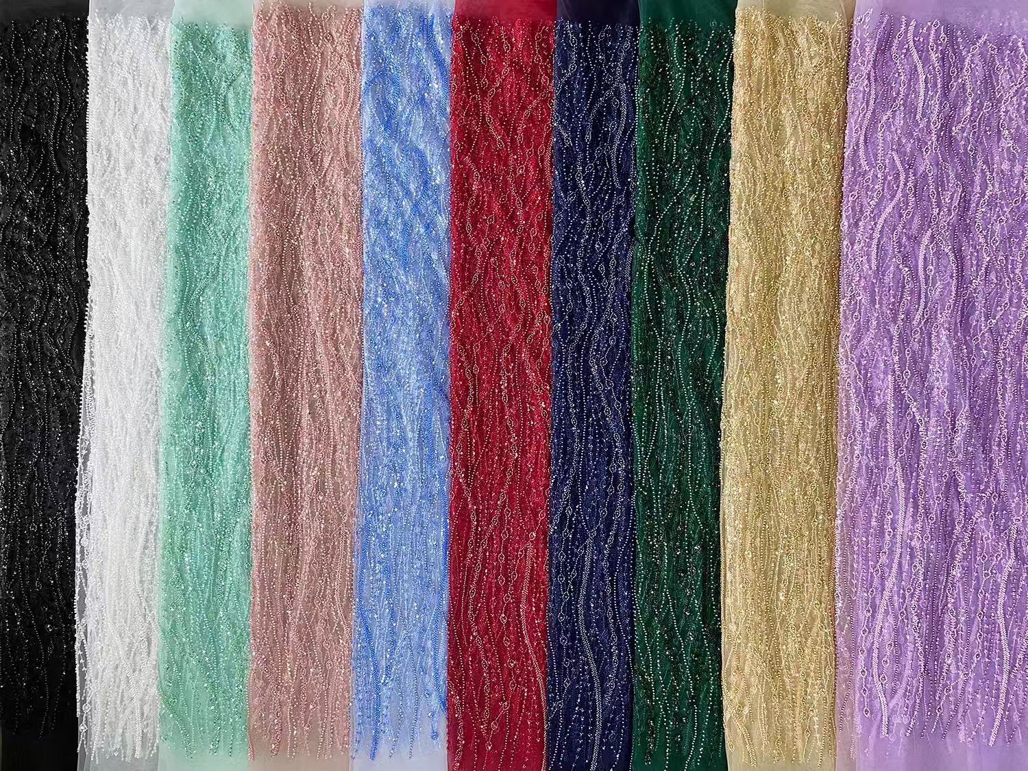 New Mesh Embroidery Bead Tube Embroidery African Fabric Lace