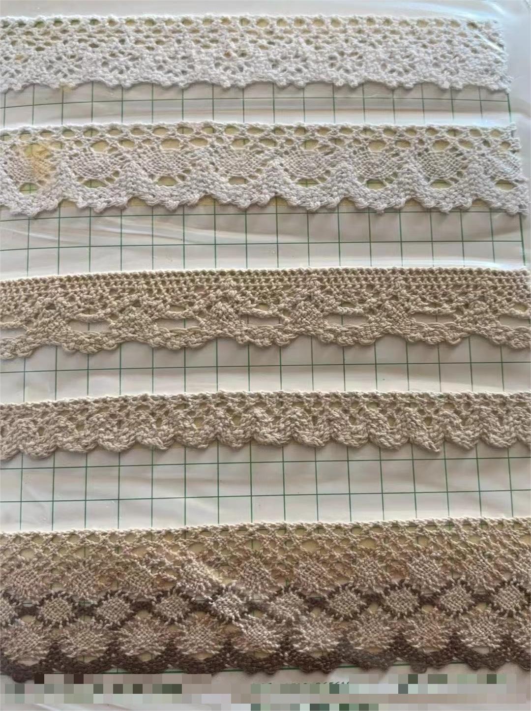 100% Cotton Sustainable Crocheted Embroidery Lace Knitted Trimming Cotton Lace