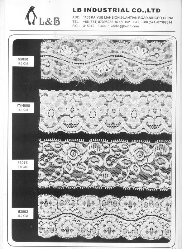Fan-shaped Nylon Eyelash Lace Trimming for Underwear Decoration Double Scalloped Eyelash Lace Trim